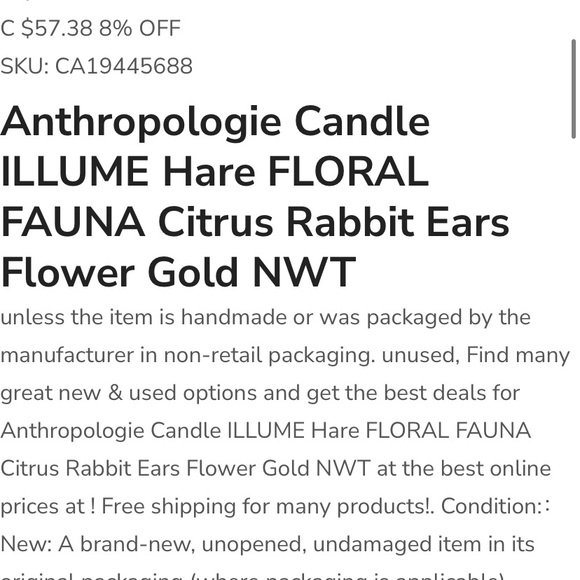 Anthropologie Illume citrus jumper hair candle new unused - Picture 3 of 7